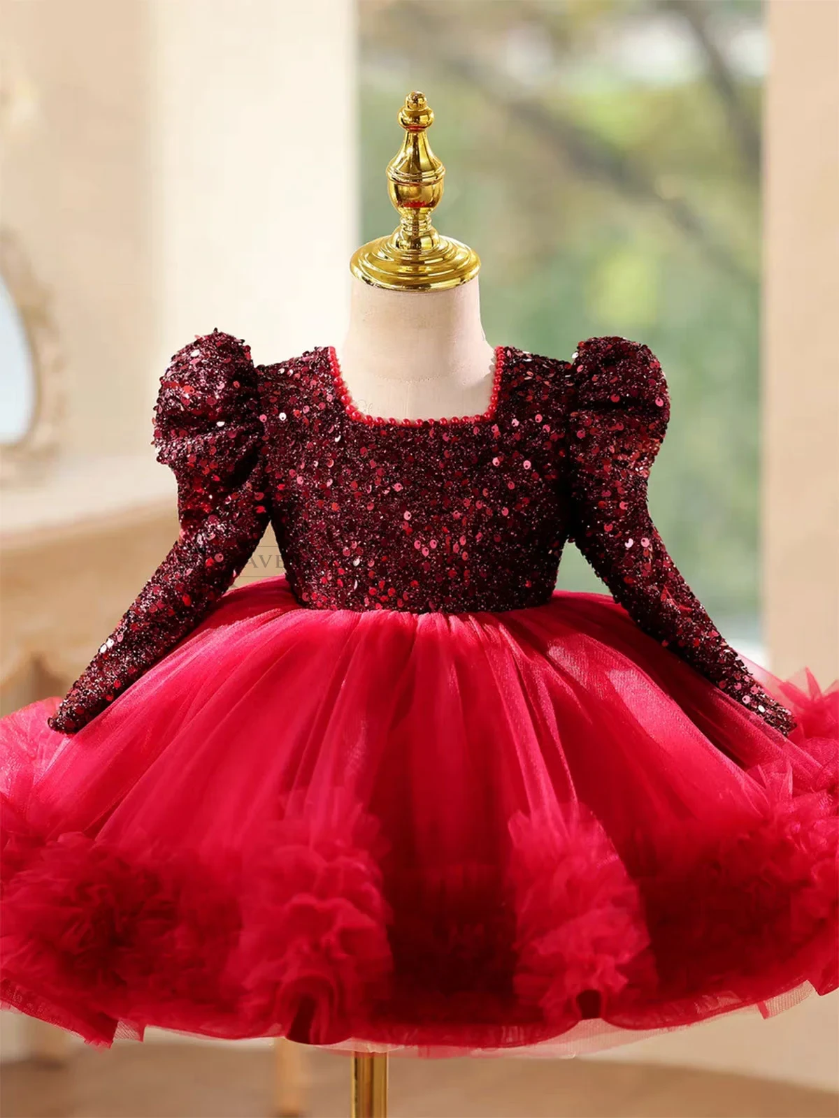 Black Girl Dress Knee Length with Train Birthday Wedding Party Gown