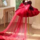 Black Girl Dress Knee Length with Train Birthday Wedding Party Gown