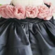 Black Off Shoulder Flower Girl Dress with 3D Flower Princess Party Ball Dress