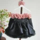 Black Off Shoulder Flower Girl Dress with 3D Flower Princess Party Ball Dress