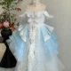Blue Princess Girl Dress Beaded Birthday Pageant Party Gow