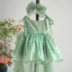 Bowed Lace Up Satin Flower Girl Dress With Trailing