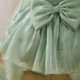 Bowed Lace Up Satin Flower Girl Dress With Trailing