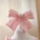Bowed Lace Up Satin Flower Girl Dress With Trailing