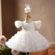 Butterfly Applique Sleeveless Feathers Flower Girl Dress