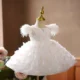 Butterfly Applique Sleeveless Feathers Flower Girl Dress