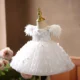 Butterfly Applique Sleeveless Feathers Flower Girl Dress