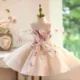 Champagne Flower Girl Dress for Girls Butterfly Applique Tulle Party Dress for Party