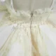 Champagne Flower Girl Dress for Girls Floral Embroidery Tulle Ball Gown for Wedding