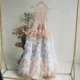 Champagne Flower Girl Dress for Girls Sequin Ruffled Tulle Ball Gown for Wedding