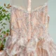 Champagne Flower Girl Dress for Girls Sequin Ruffled Tulle Ball Gown for Wedding