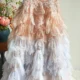 Champagne Flower Girl Dress for Girls Sequin Ruffled Tulle Ball Gown for Wedding