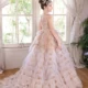 Champagne Flower Girl Dress for Girls Sequin Ruffled Tulle Ball Gown for Wedding