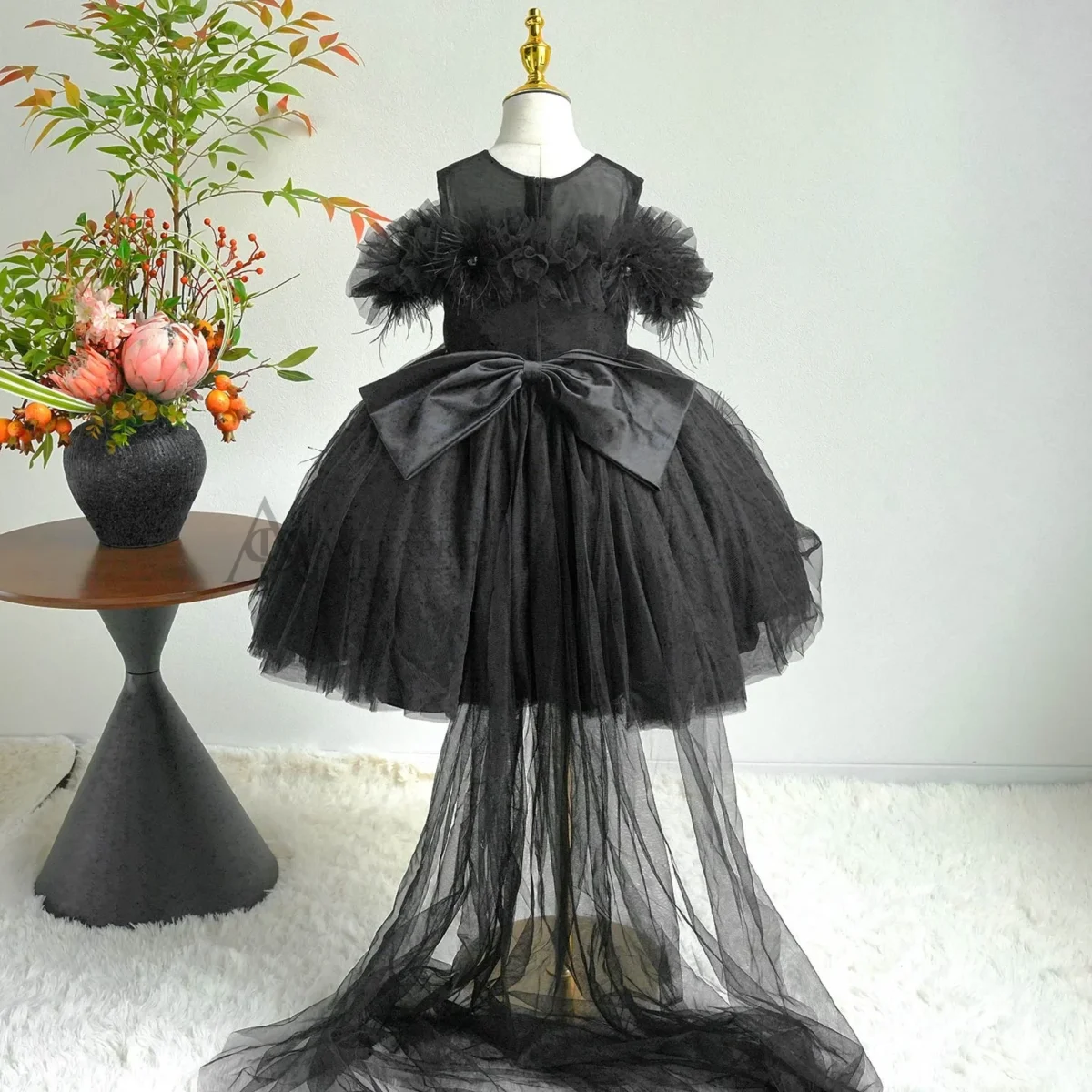 Champagne Knee Length 1st Birthday Flower Girl Dress