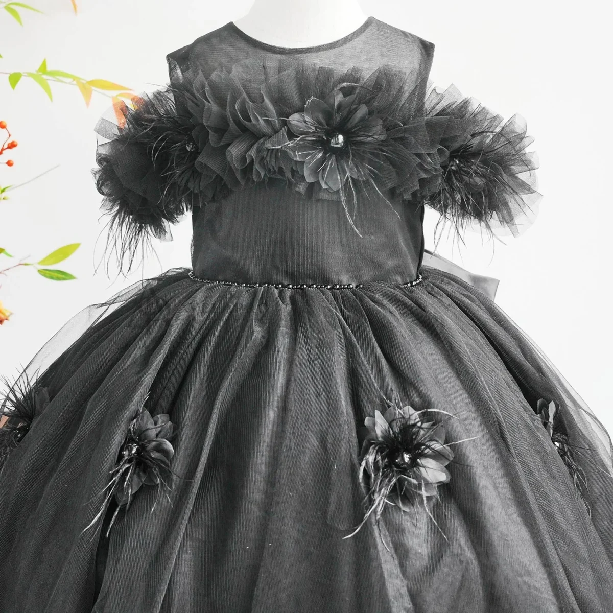 Champagne Knee Length 1st Birthday Flower Girl Dress