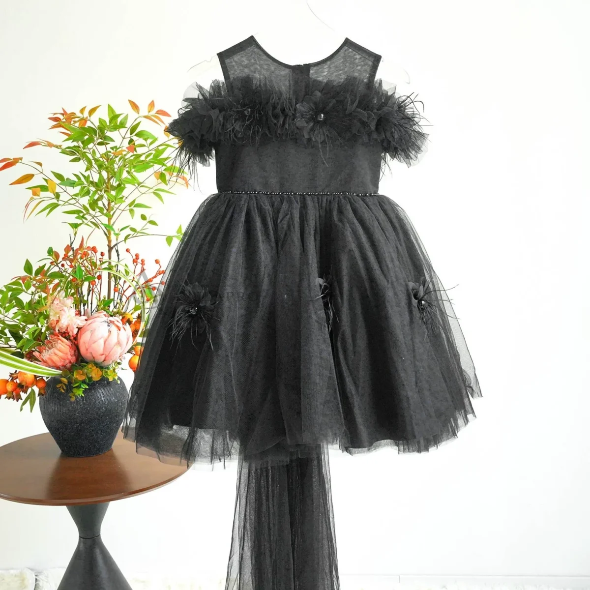Champagne Knee Length 1st Birthday Flower Girl Dress