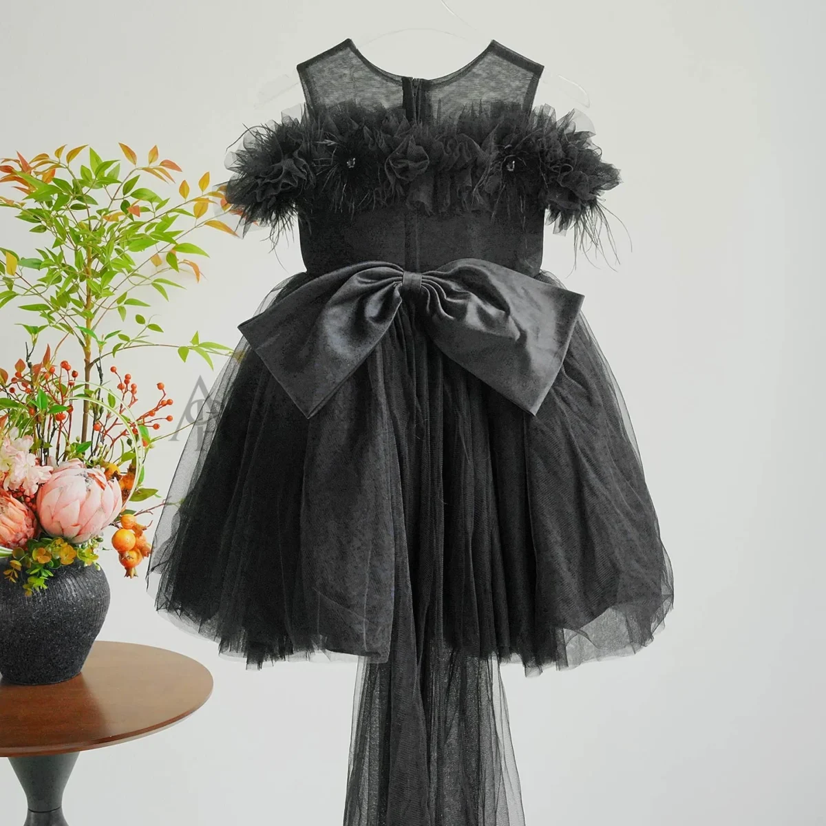 Champagne Knee Length 1st Birthday Flower Girl Dress