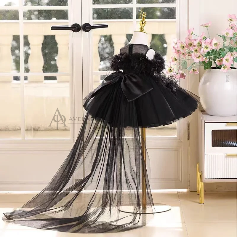 Champagne Knee Length 1st Birthday Flower Girl Dress