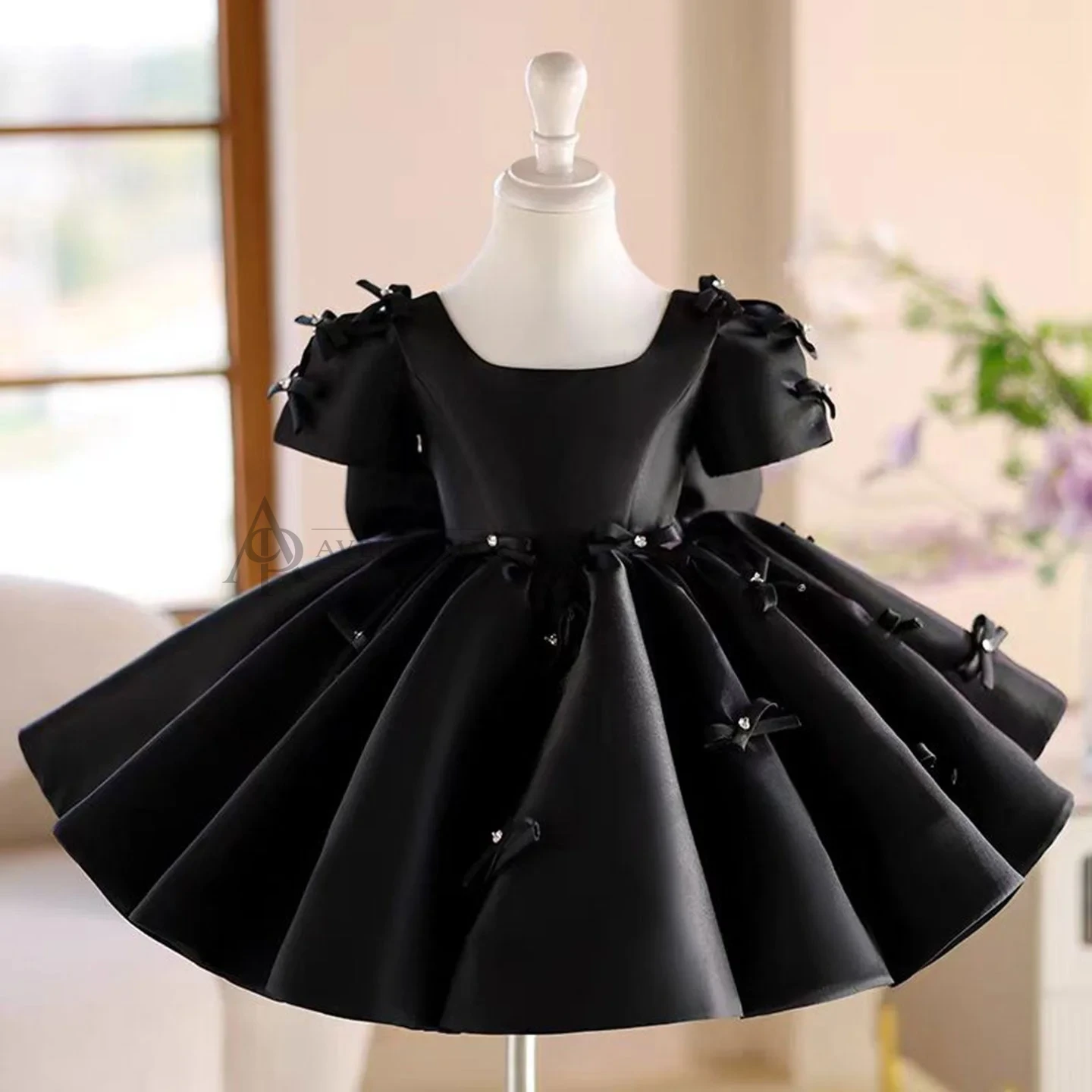 Dreamy Girl Dress Bowed for Kids Birthday Party Ball Gown