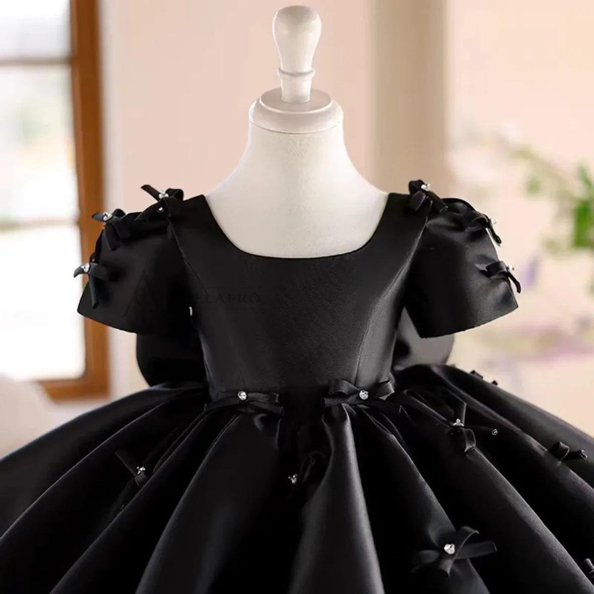 Dreamy Girl Dress Bowed for Kids Birthday Party Ball Gown
