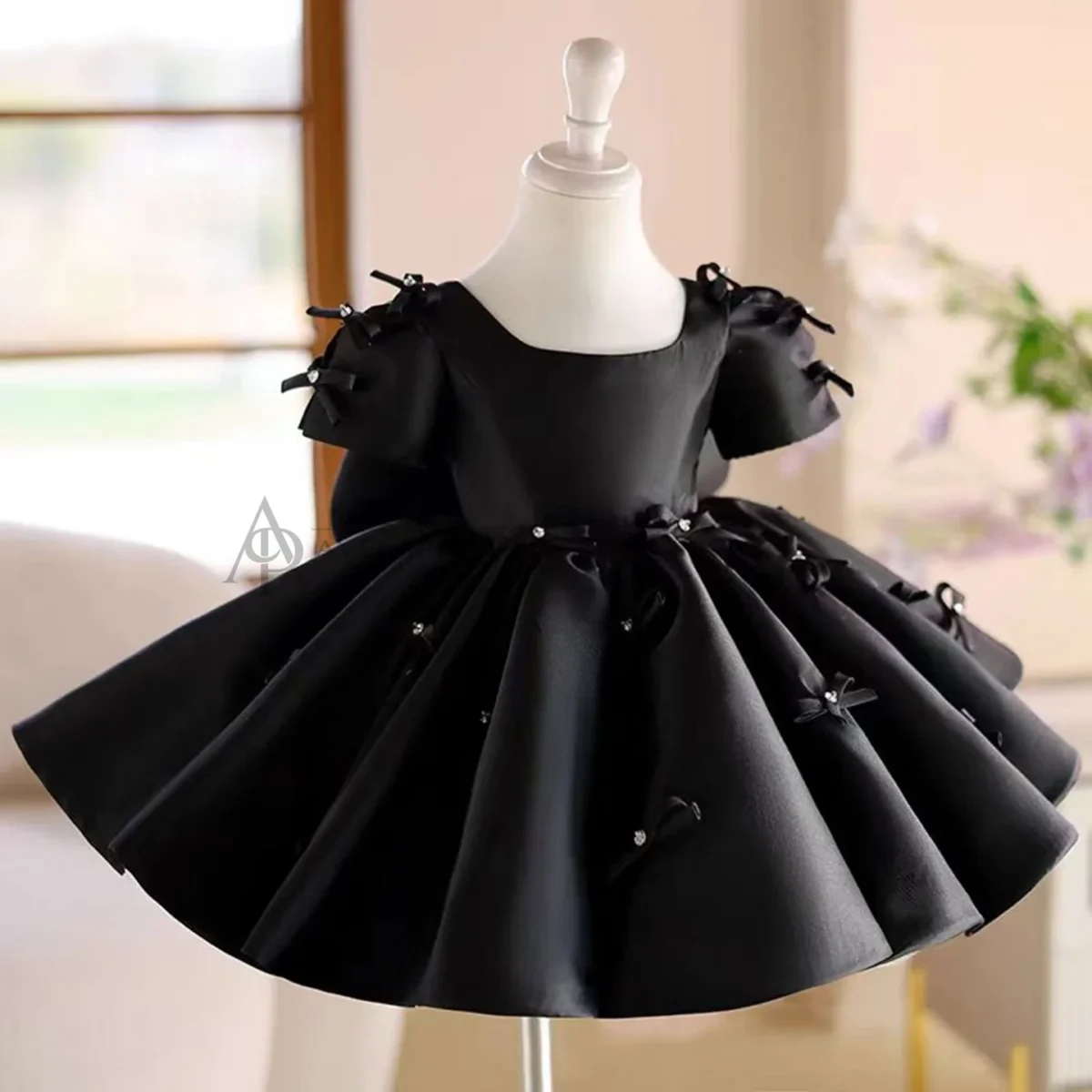 Dreamy Girl Dress Bowed for Kids Birthday Party Ball Gown