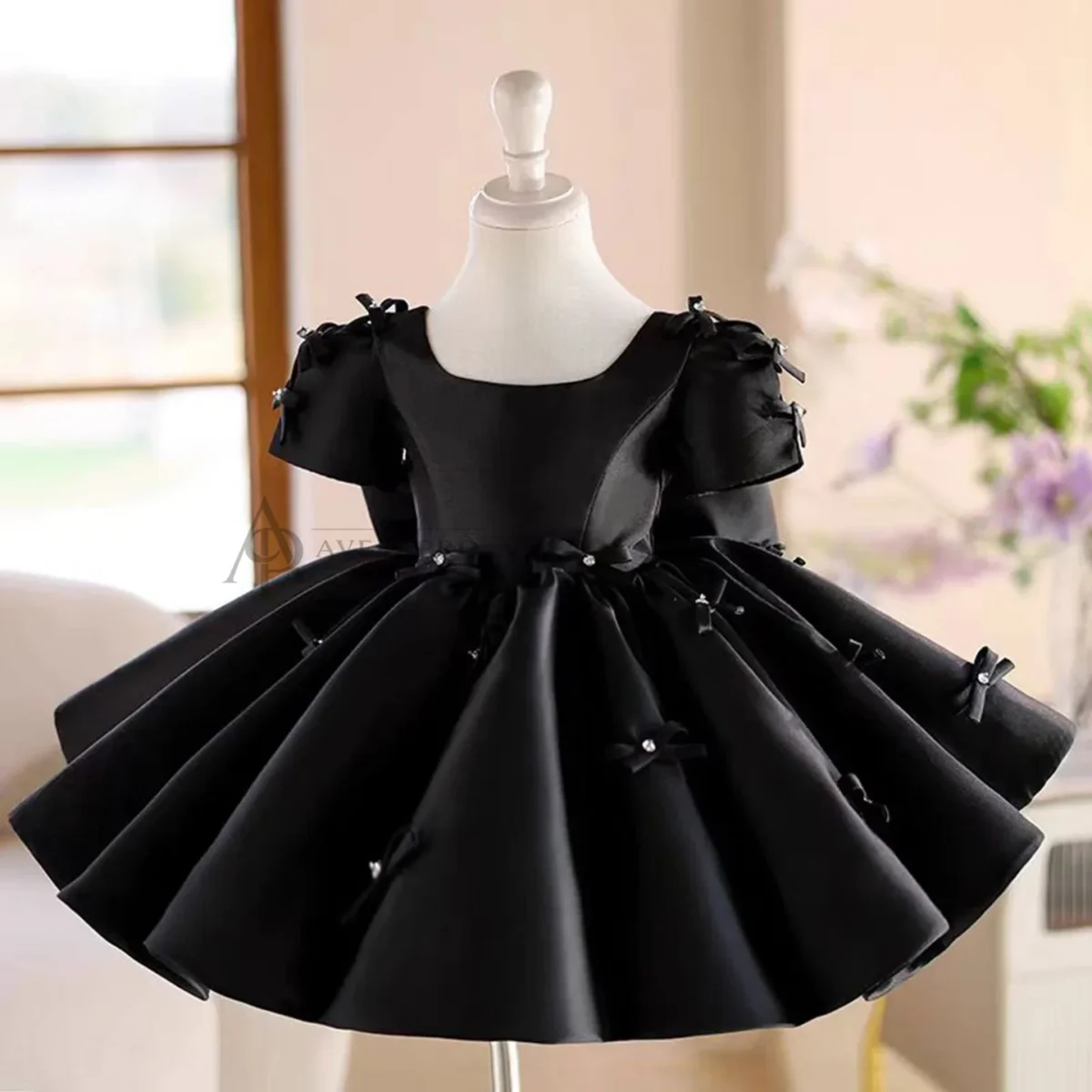 Dreamy Girl Dress Bowed for Kids Birthday Party Ball Gown