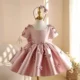 Dreamy Girl Dress Bowed for Kids Birthday Party Ball Gown