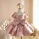 Dreamy Girl Dress Bowed for Kids Birthday Party Ball Gown