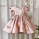 Dreamy Girl Dress Bowed for Kids Birthday Party Ball Gown