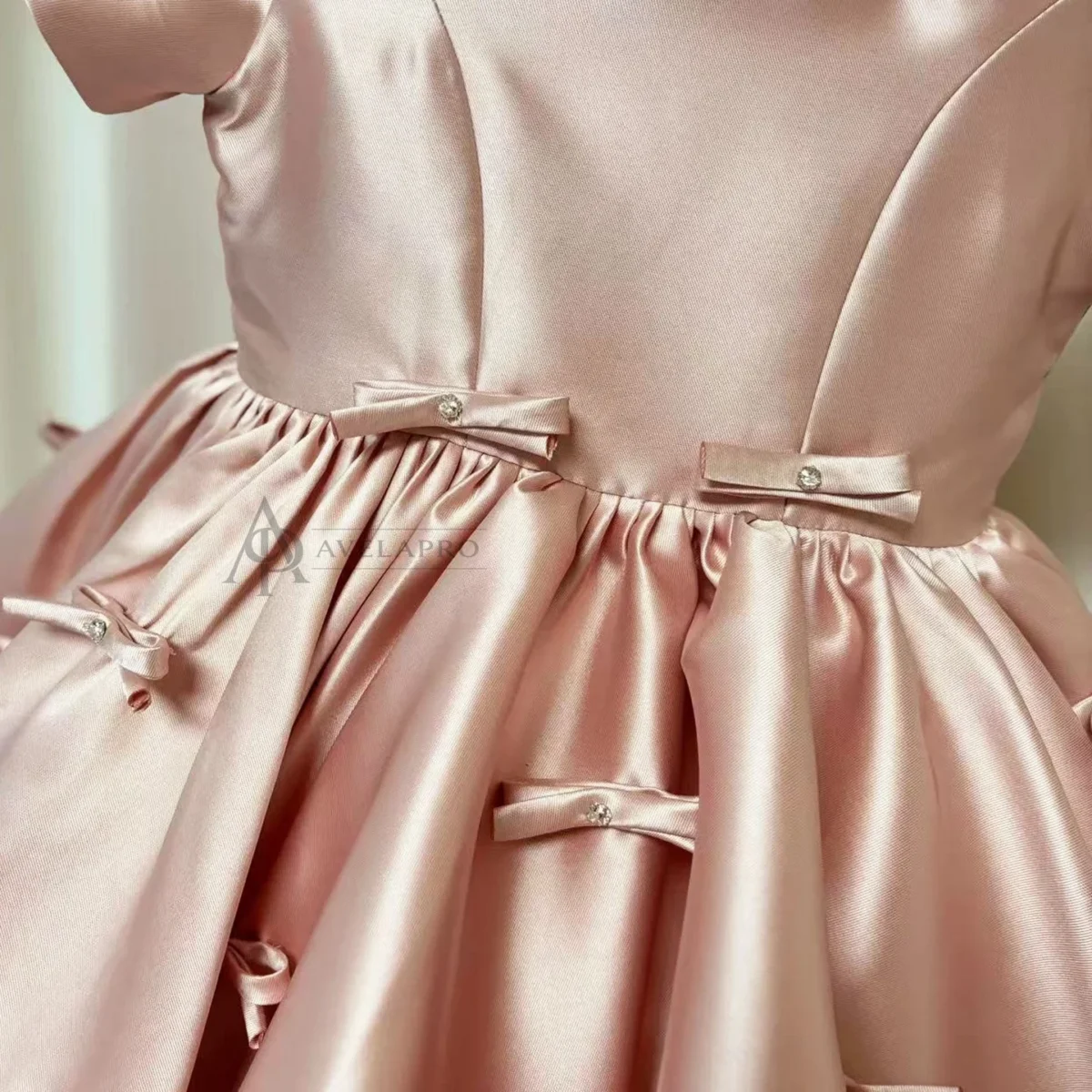 Dreamy Girl Dress Bowed for Kids Birthday Party Ball Gown