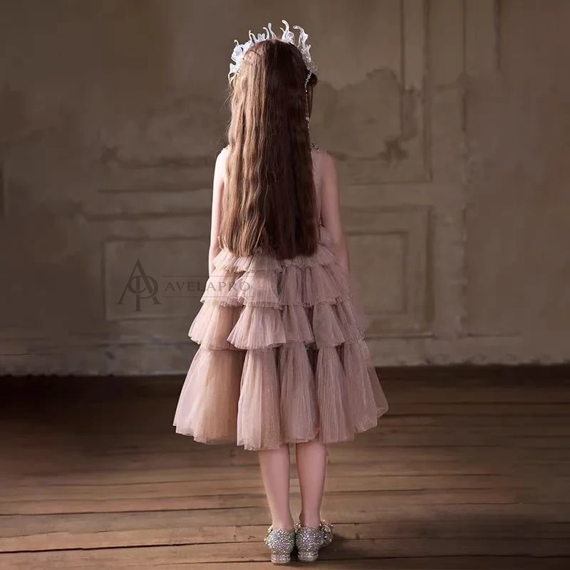 Dusty Pink  Flower Girl Dress for Kids Party Birthday