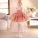 Elegant And Cute Pearl Embellished Sling Tulle Pink Flower Girl Dress