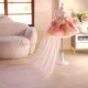 Elegant And Cute Pearl Embellished Sling Tulle Pink Flower Girl Dress