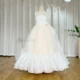 Elegant Beige Girl Dress Princess for Birthday Wedding Party