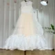 Elegant Beige Girl Dress Princess for Birthday Wedding Party