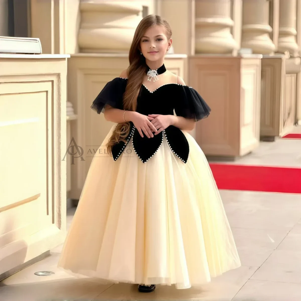 Elegant Black Off-Shoulder Princess Ball Gown Dress