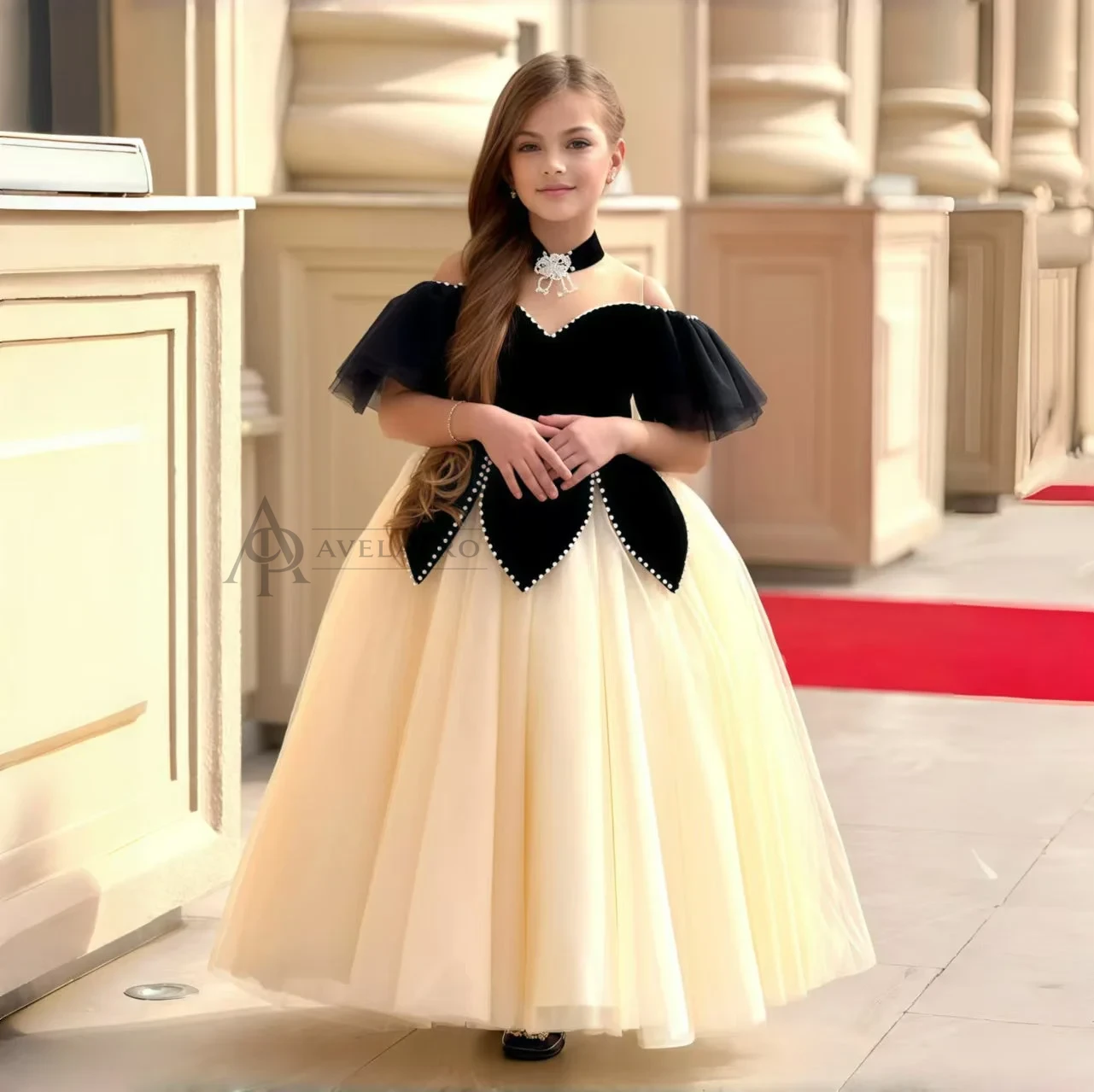 Elegant Black Off-Shoulder Princess Ball Gown Dress