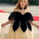 Elegant Black Off-Shoulder Princess Ball Gown Dress