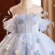 Elegant Blue Girl Bridesmaides Girl Dresses