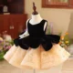 Elegant Girl Dress Velvet Top Gold Bowed Party Ball Gown