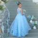 Elegant Girl Dress with Butterfly for Birthday Wedding Party