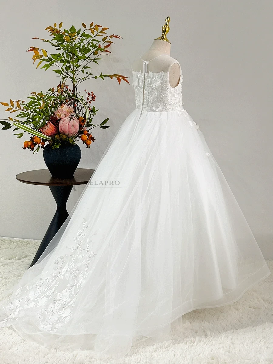 Elegant Girl Dress with Butterfly for Birthday Wedding Party