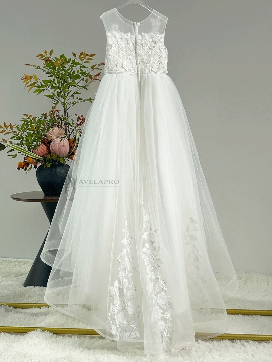 Elegant Girl Dress with Butterfly for Birthday Wedding Party