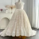 Elegant Ivory Flower Girl Dress Appliques Lace Princess Gown