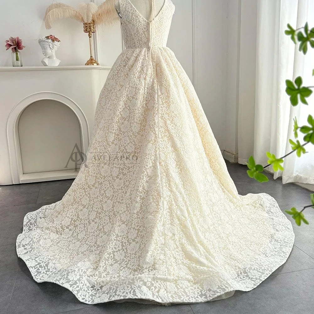 Elegant Ivory Flower Girl Dress Appliques Lace Princess Gown
