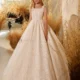Elegant Ivory Flower Girl Dress Appliques Lace Princess Gown