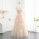 Elegant Off Shoulder Pink 3D Flowers Champagne Evening Dress Arabic