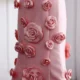 Elegant Pink 3D Flowers Strapless Evening Dress