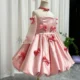 Elegant Pink Arabic Flower Girl Dresses with Glove Dubai Backless