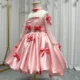 Elegant Pink Arabic Flower Girl Dresses with Glove Dubai Backless